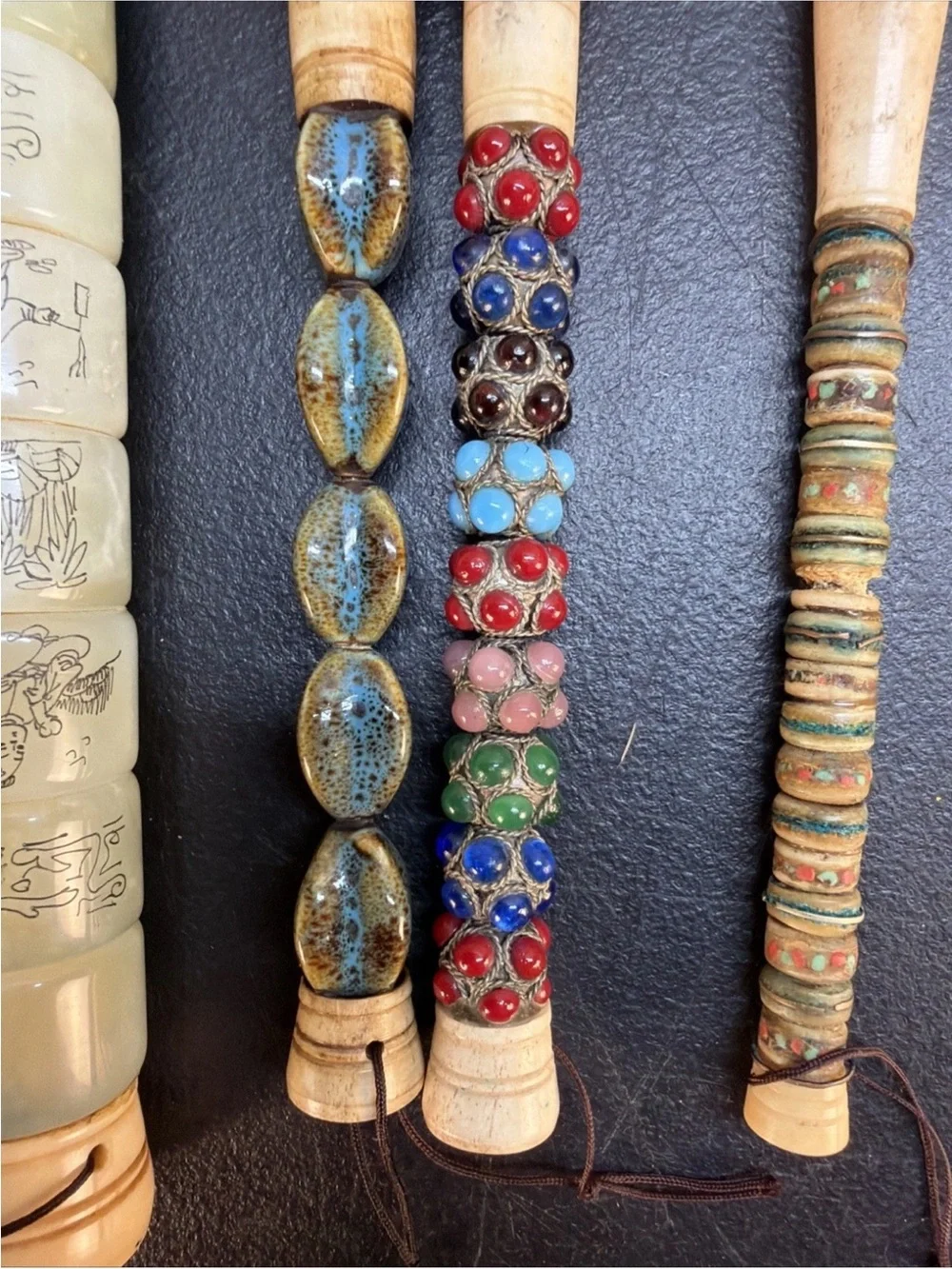 Antique GORGEOUS Asian Decorative Calligraphy Brushes - Picture 7 of 16